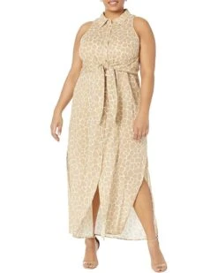 MICHAEL Michael Kors Plus Size Giraffe Maxi Tie Dress